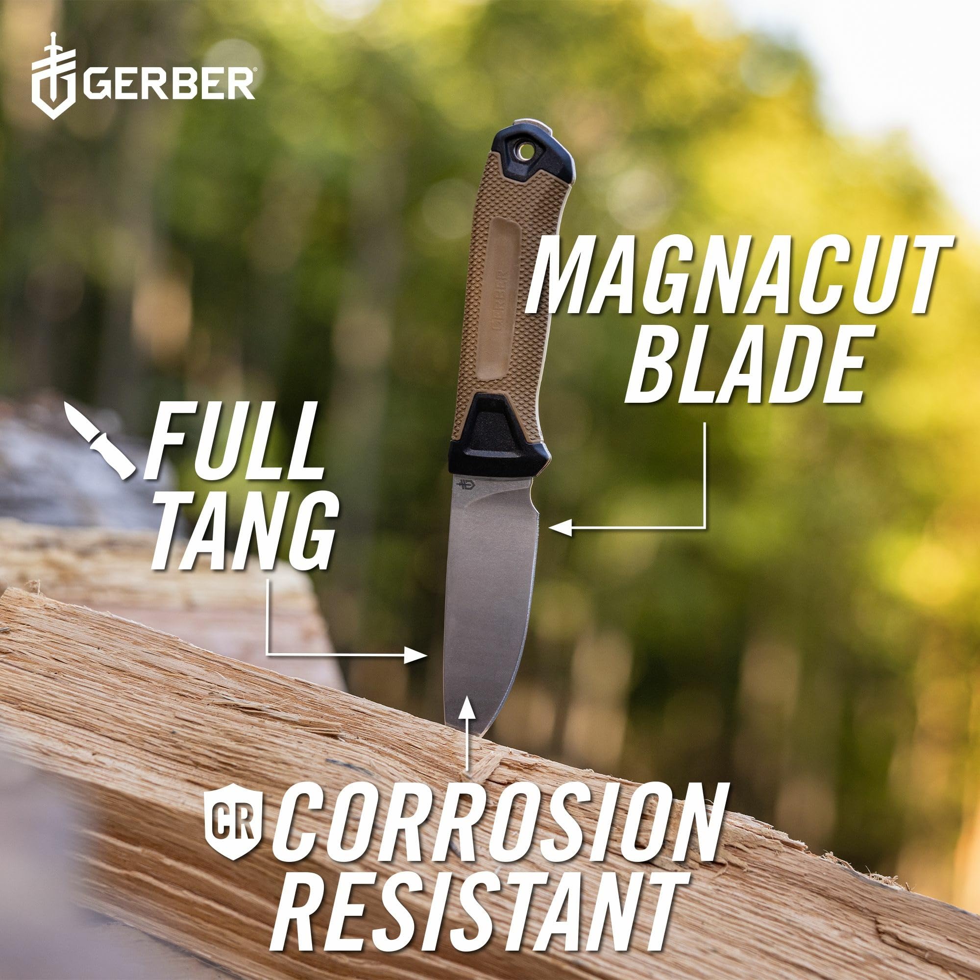 Gerber StrongArm Magnacut knife includes a robust pommel for field chores.