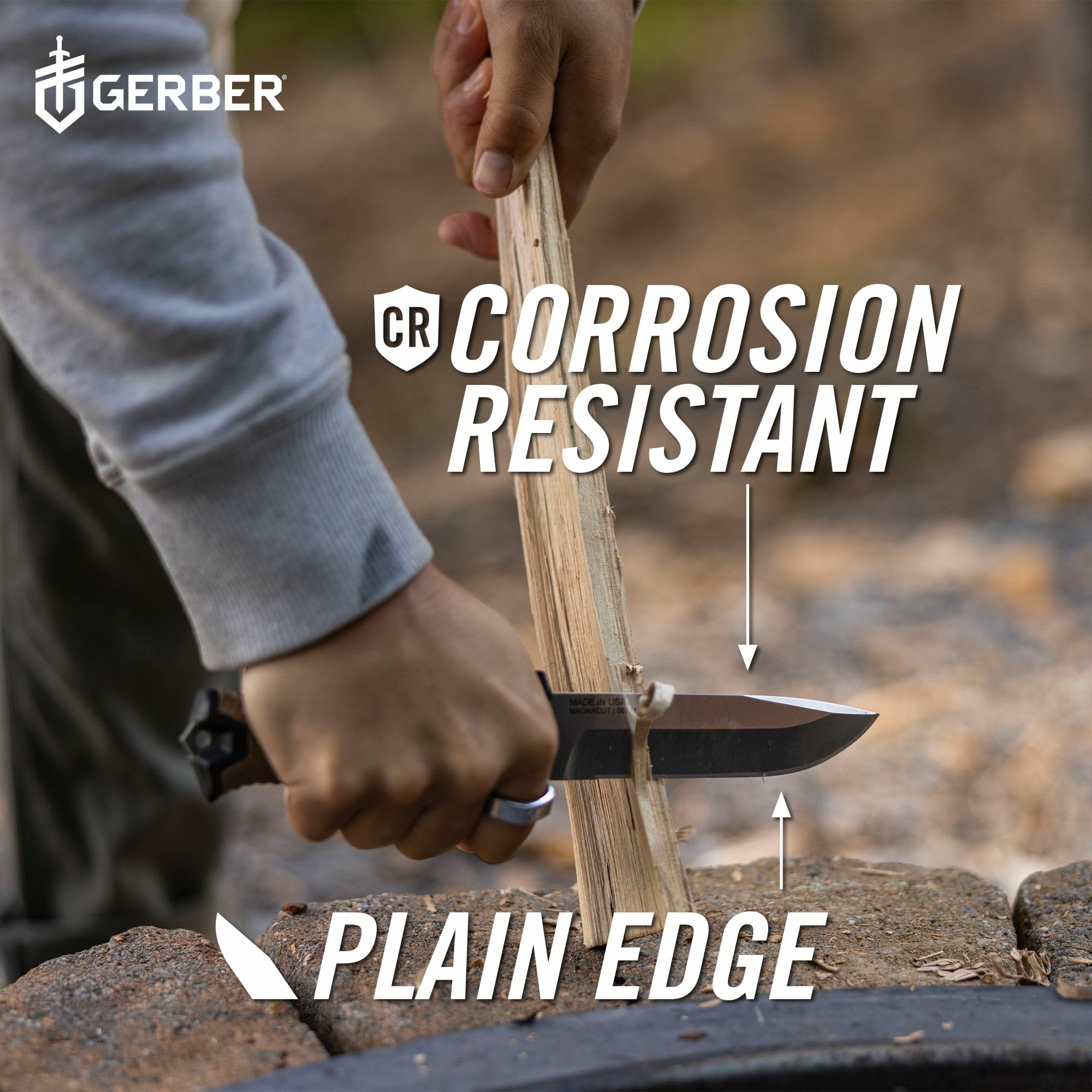 Gerber StrongArm Magnacut tactical pommel ready for survival tasks in harsh environments.