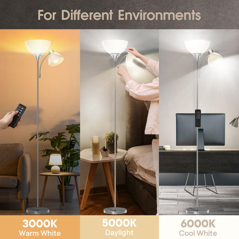 GERGO torchiere lamp shows 4 color temperatures for ambience