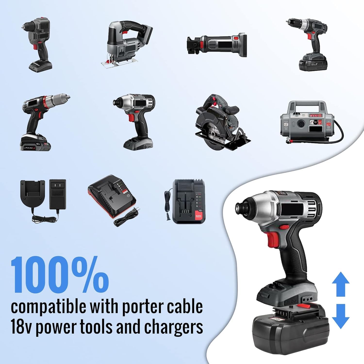 GERIT BATT PCC489N-compatible battery for extended cordless tool runtime.