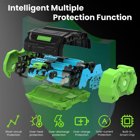 Integrated protections safeguard against overcharge and short circuits.