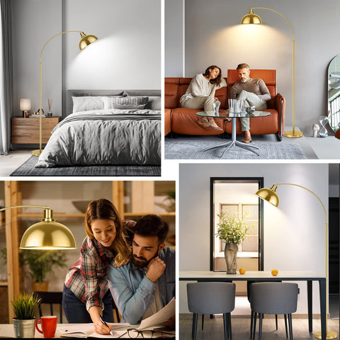 Gernehop Arc Floor Lamp easy assembly with bulb included for immediate use.