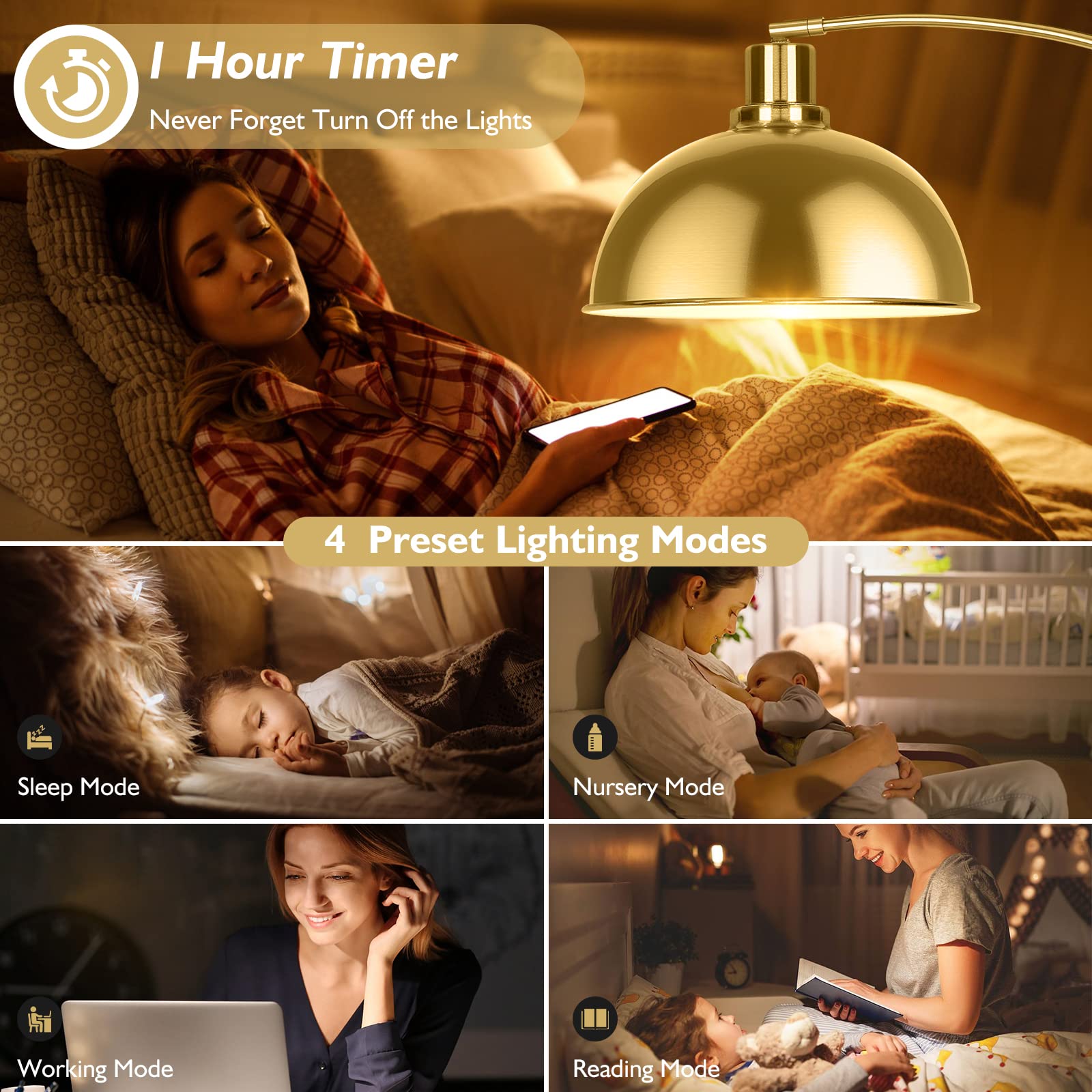 Gernehop Arc Floor Lamp remote magnet attached for convenient storage.