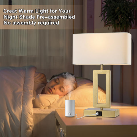 Gernehop nightstand lamps enhance bedrooms with a coordinated modern look.