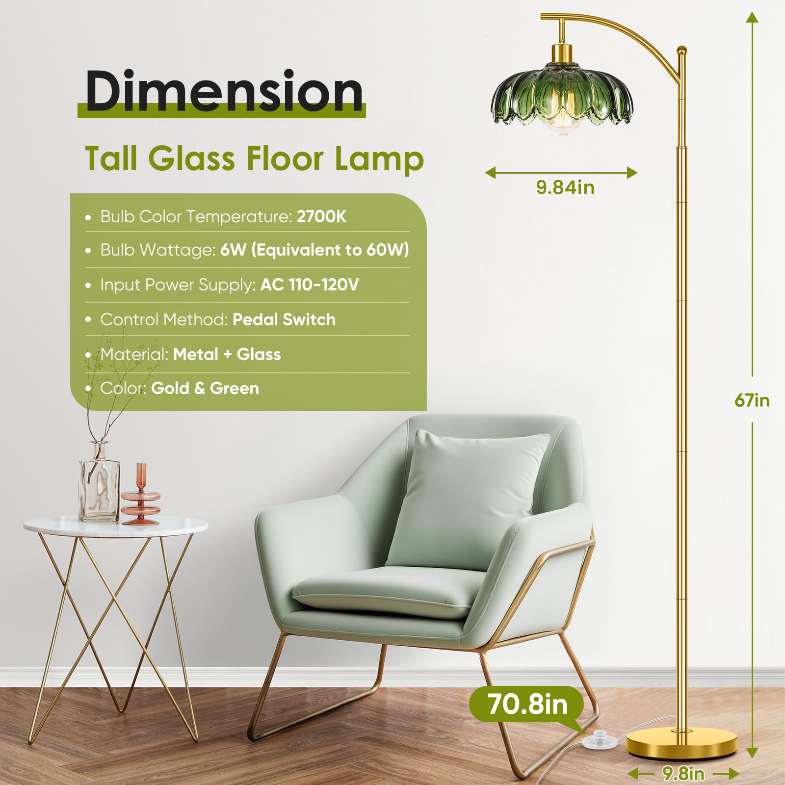 gernehop vintage arc lamp with sturdy metal base enhances modern décor