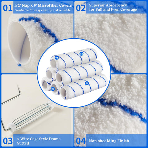 Gesenwin six microfiber covers provide quick, even paint application.