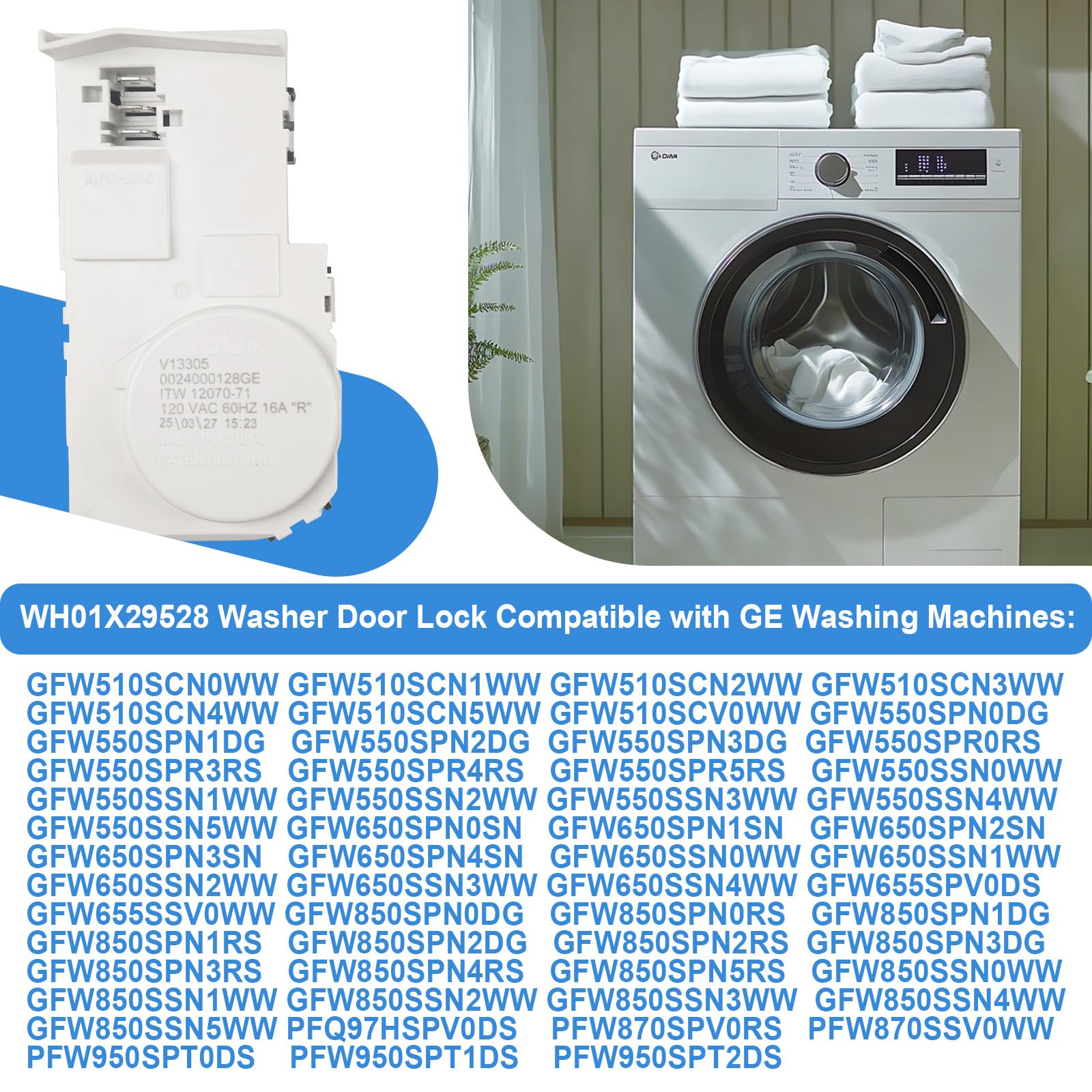 Gesleben WH01X29528 compatibility edge with broad GE washer model coverage