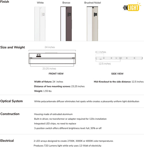 GETINLIGHT 0210-3 dimmable control compatible with wall dimmers
