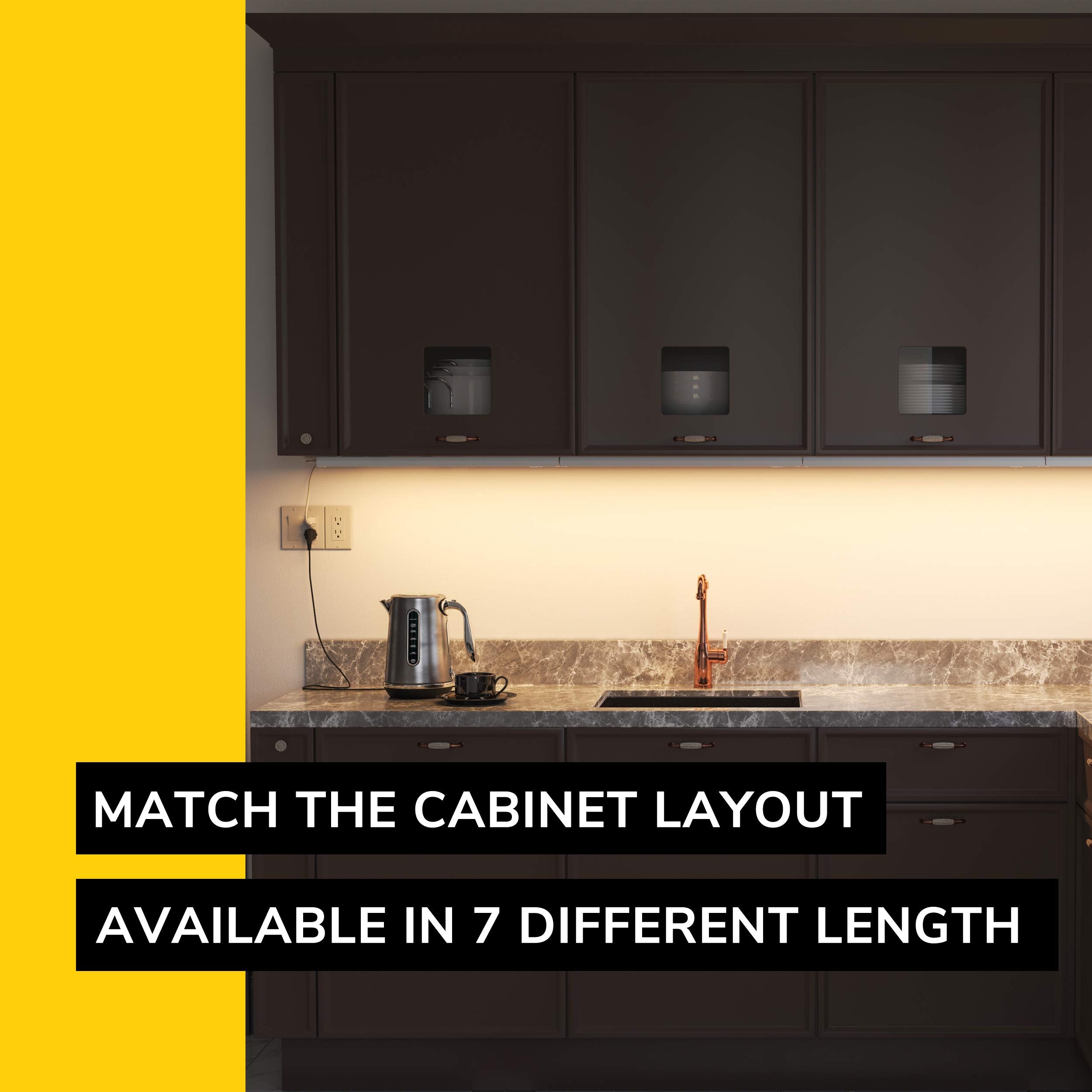 Getinlight 9in under-cabinet light hardwired installation highlights slim profile.