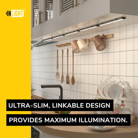 GETINLIGHT brushed nickel finish light bar adds sleek kitchen style
