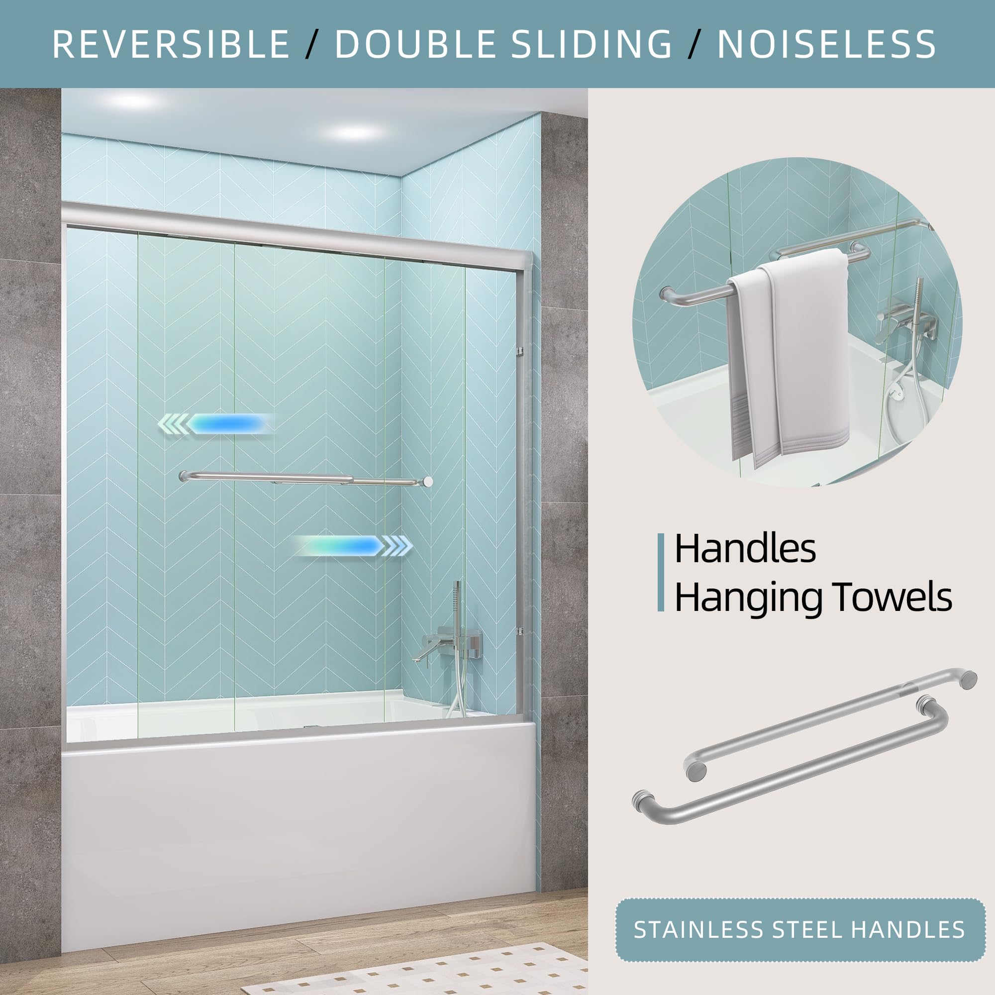 GETPRO brushed nickel hardware enhances durability and style on the door.