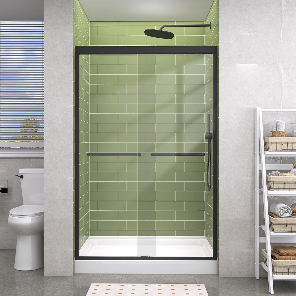 GETPRO sliding door adjustable-width rail demonstrates flexible installation from 44 to 48 inches.