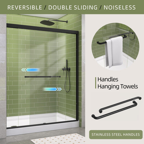GETPRO sliding door reversible design highlights left or right wall compatibility.