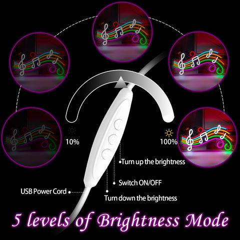 Gevbay music neon sign ideal for classrooms and teen rooms