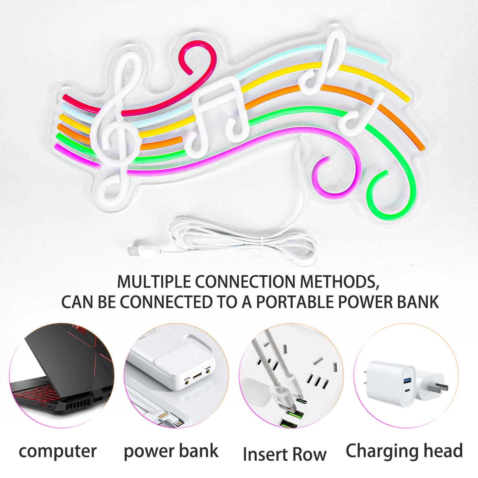 Gevbay wall-mounted neon sign USB powered for versatile use