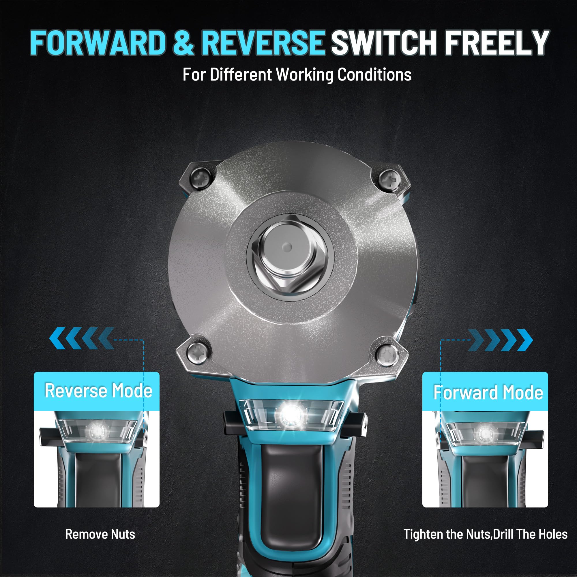 GEVEELIFE four sockets ready for 14, 17, 19, 21 mm jobs