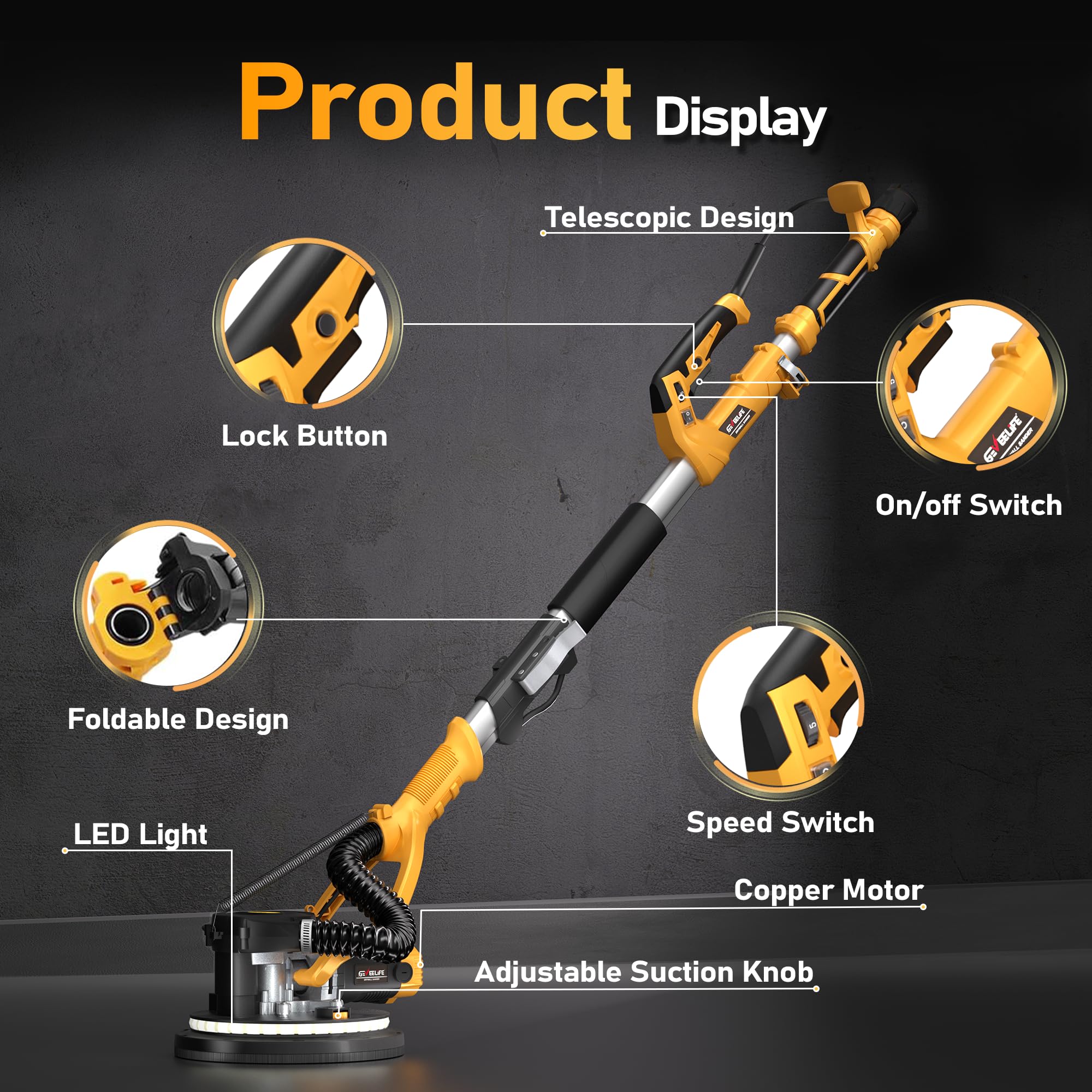 GEVEELIFE complete accessory kit with dust bag for easy cleanup.