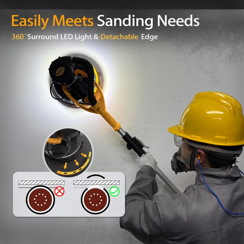 GEVEELIFE drywall sander with 98.5 percent dust-free system