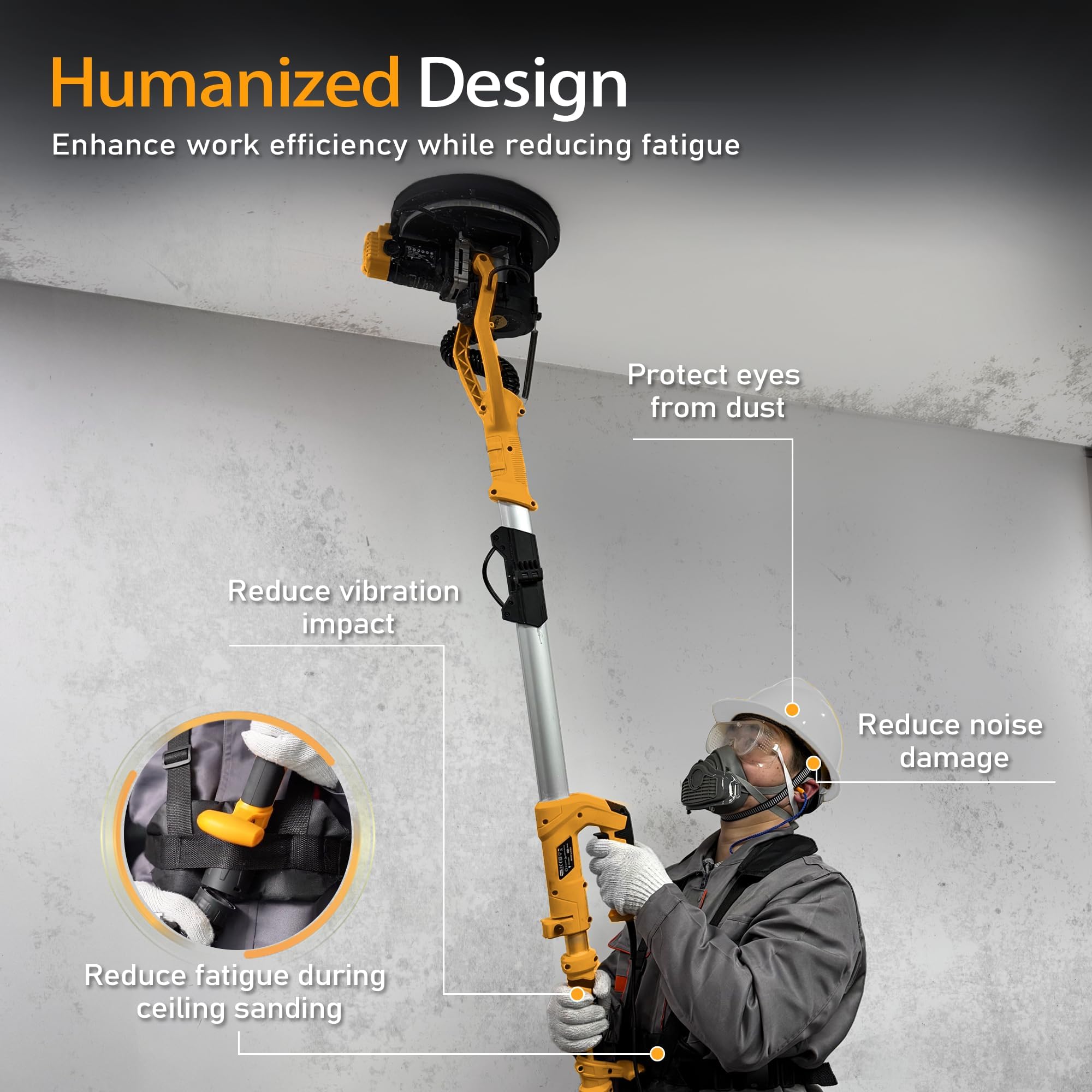 GEVEELIFE LED-lit sanding head for dim spaces