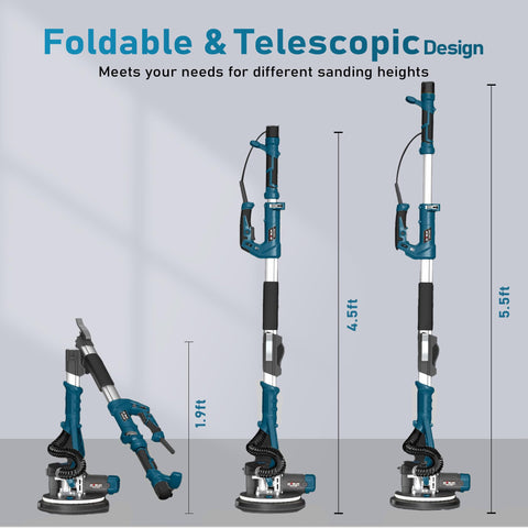 GEVEELIFE drywall sander 120-degree pivoting pole for tight spots