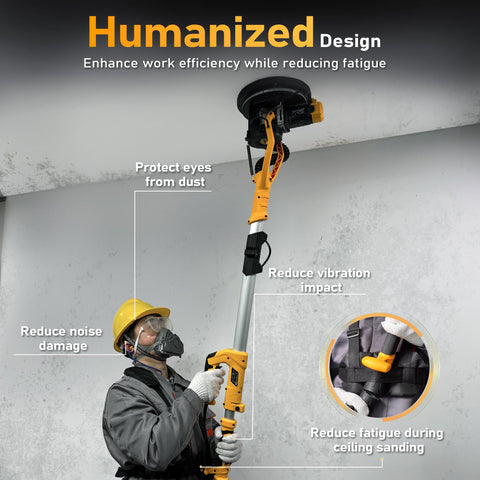 GEVEELIFE LED work light improves visibility in dim areas.
