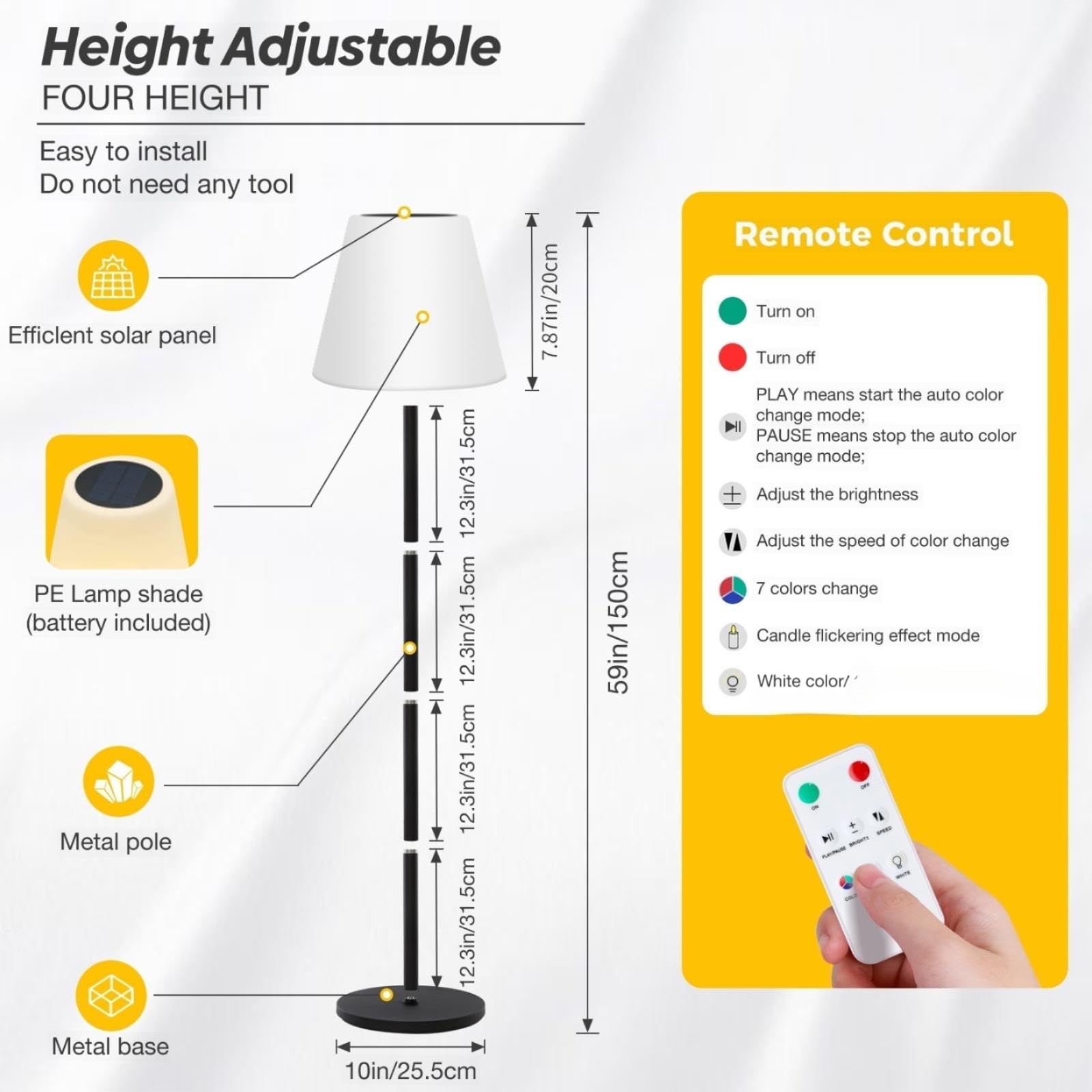 Gewiny adjustable-height floor lamp for versatile placement.