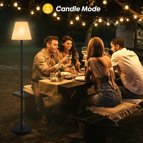 Gewiny warm white candlelight mode creates cozy evenings outdoors.