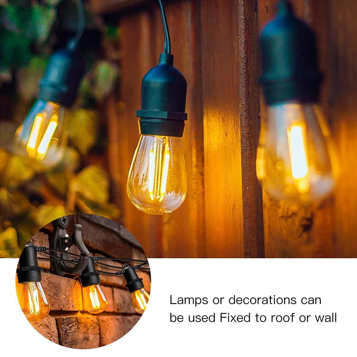 GEZIDEA Elrswy screw-in hooks for string lights, quick tool-free mounting