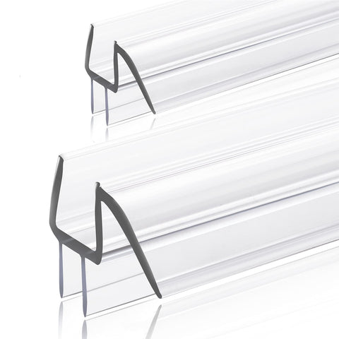 GEZMR ultra-clear shower door seal on 3/8 inch frameless glass prevents leaks.