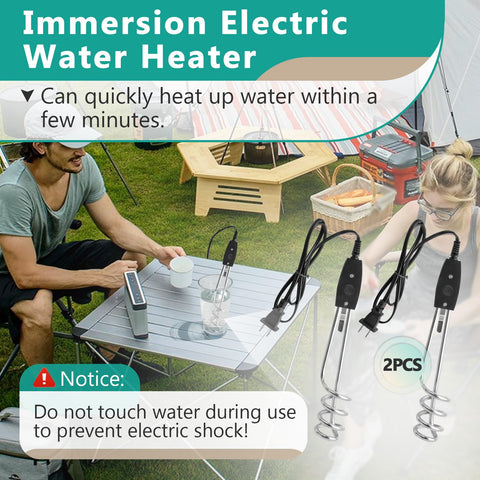 Close-up of Gfdoso immersion heater showing durable iron body