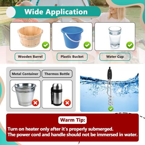Gfdoso immersion heater travel-ready compact setup for heating