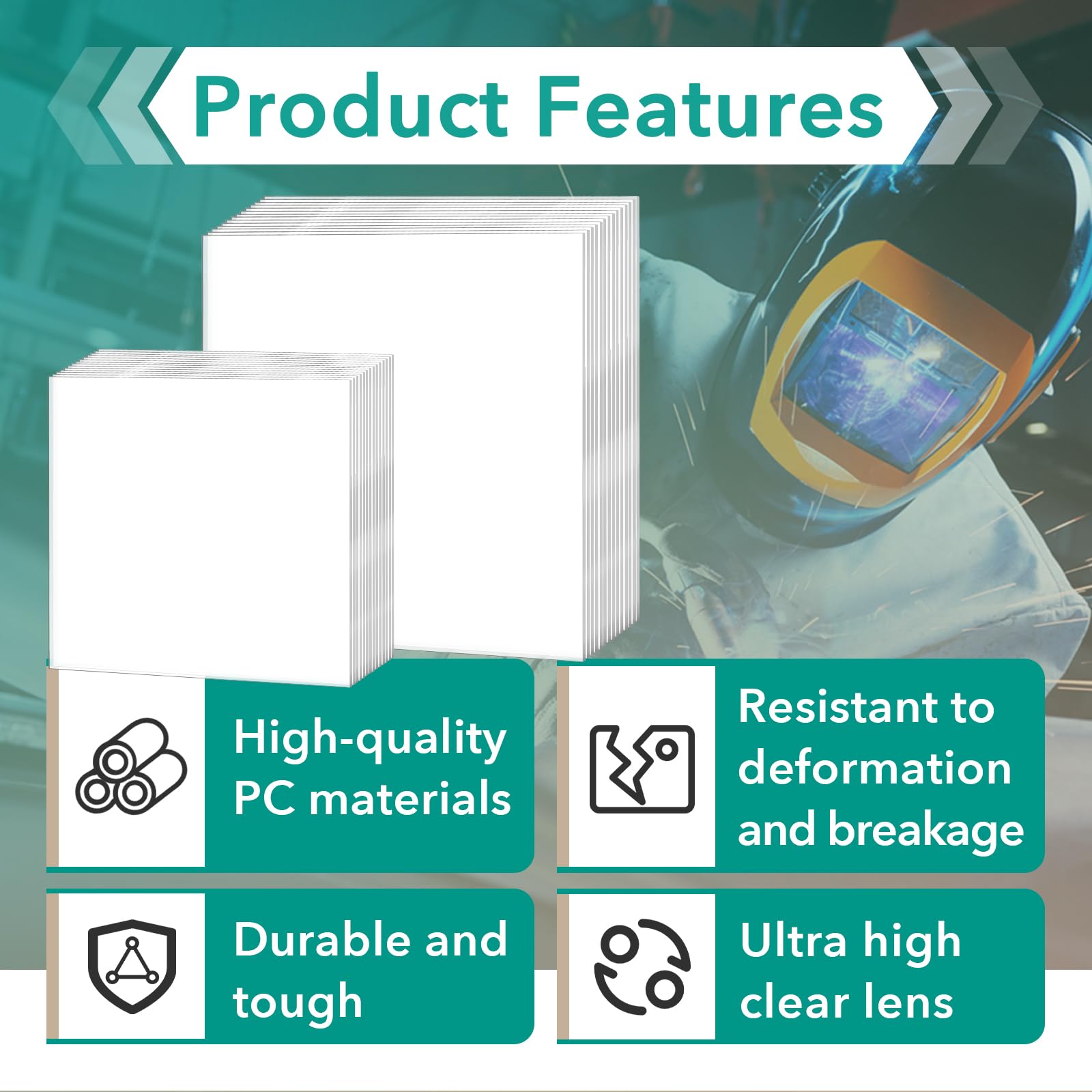 Gfdoso durable polycarbonate lens resists impact for long-lasting use