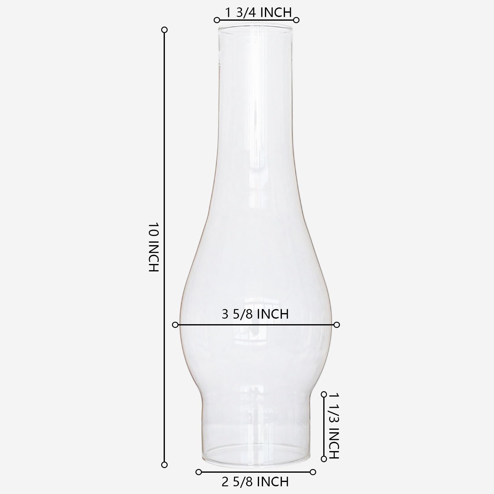 GXFCCYXT borosilicate glass chimney hand blown for high heat resistance.