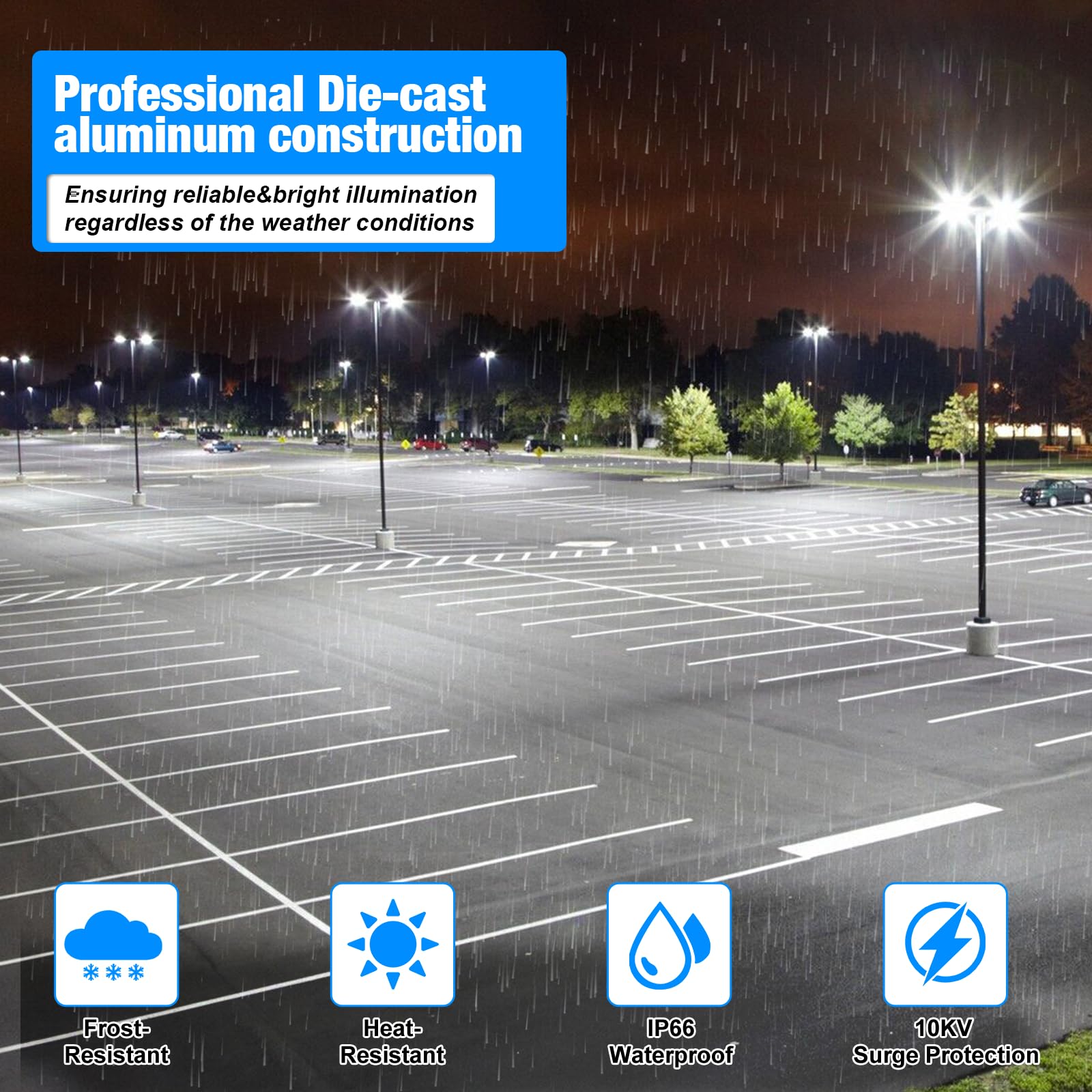 G GJIA aluminum die-cast body ensures durable outdoor performance.