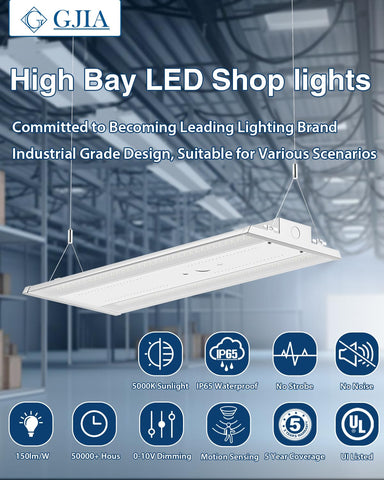 G GJIA 210W high bay delivers 31500 lumens for bright work zones.