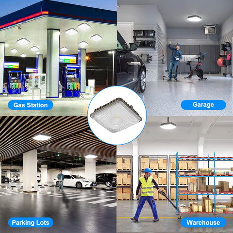 G GJIA wide-beam canopy light delivers broad coverage with 180-degree angle.