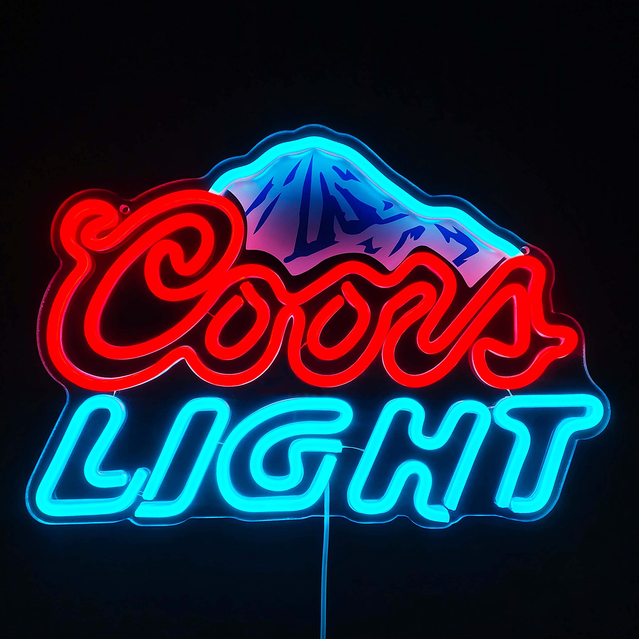 GGK close-up of the beer sign shows vivid print and glow.