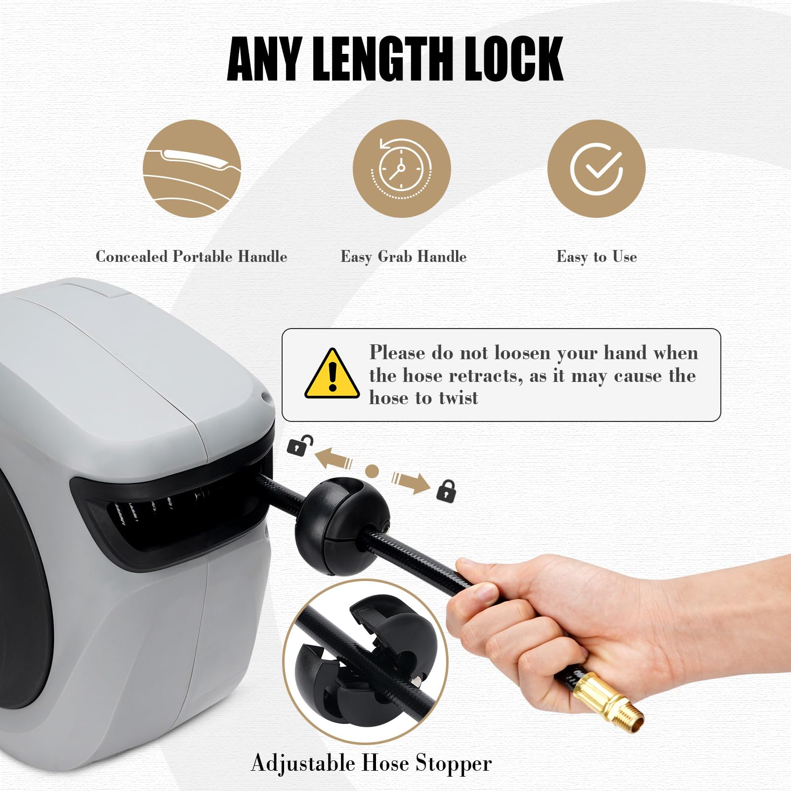 G GOOD GAIN auto retract-latch system simplifies organization during tasks.