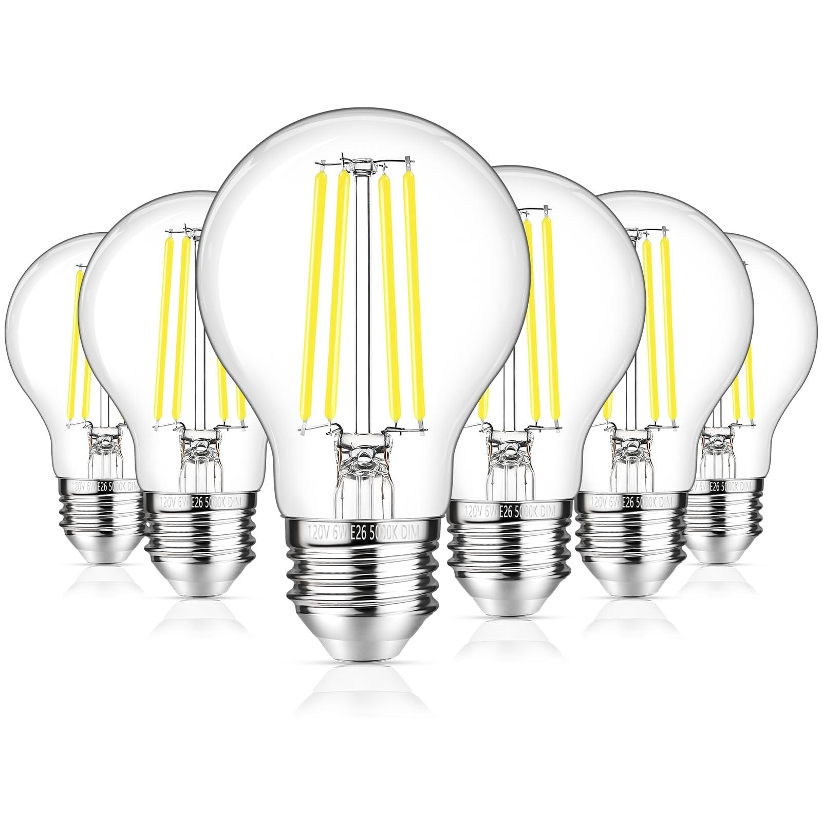 GGOYING 60W-equivalent LED bulb with clear glass for vibrant daylight lighting