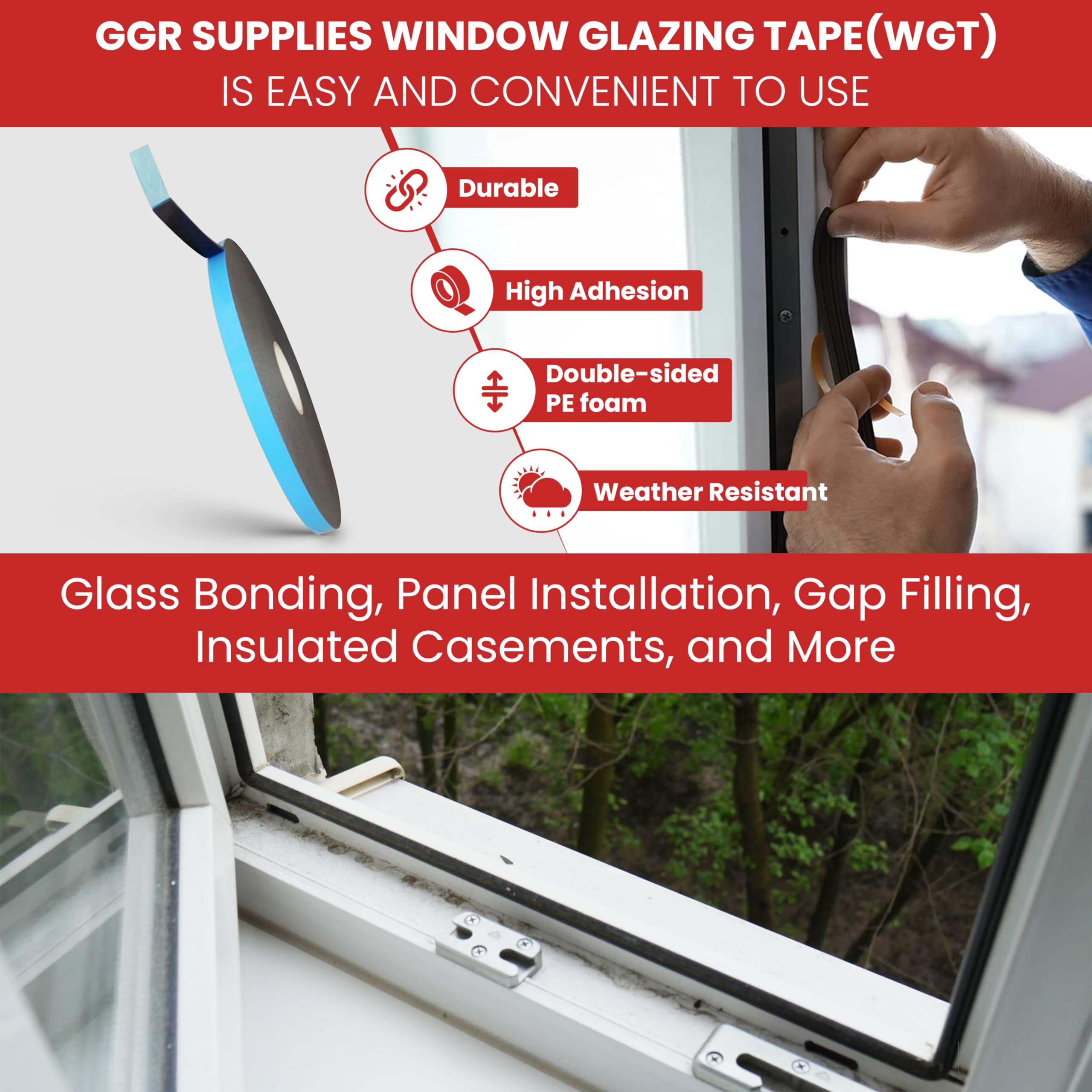 Weather-resistant sealing tape by GGR Supplies for dust and moisture protection