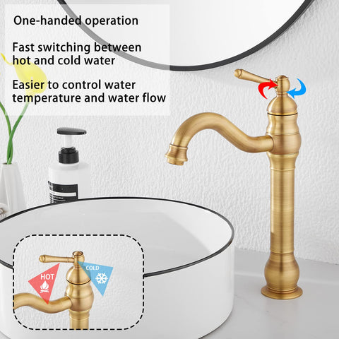 GGStudy plastic pop-up drain included with antique brass faucet.