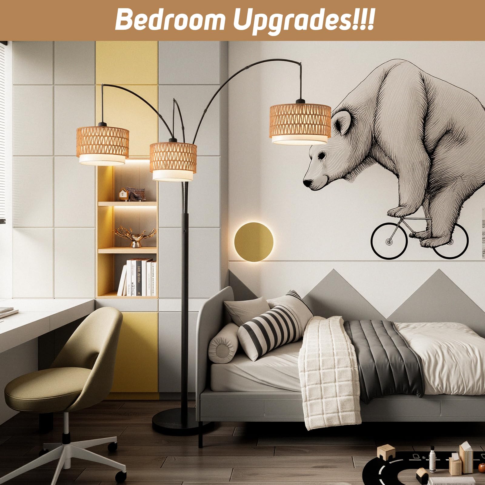 GHCKER 80-inch height illuminates tall ceilings with ambient lighting.
