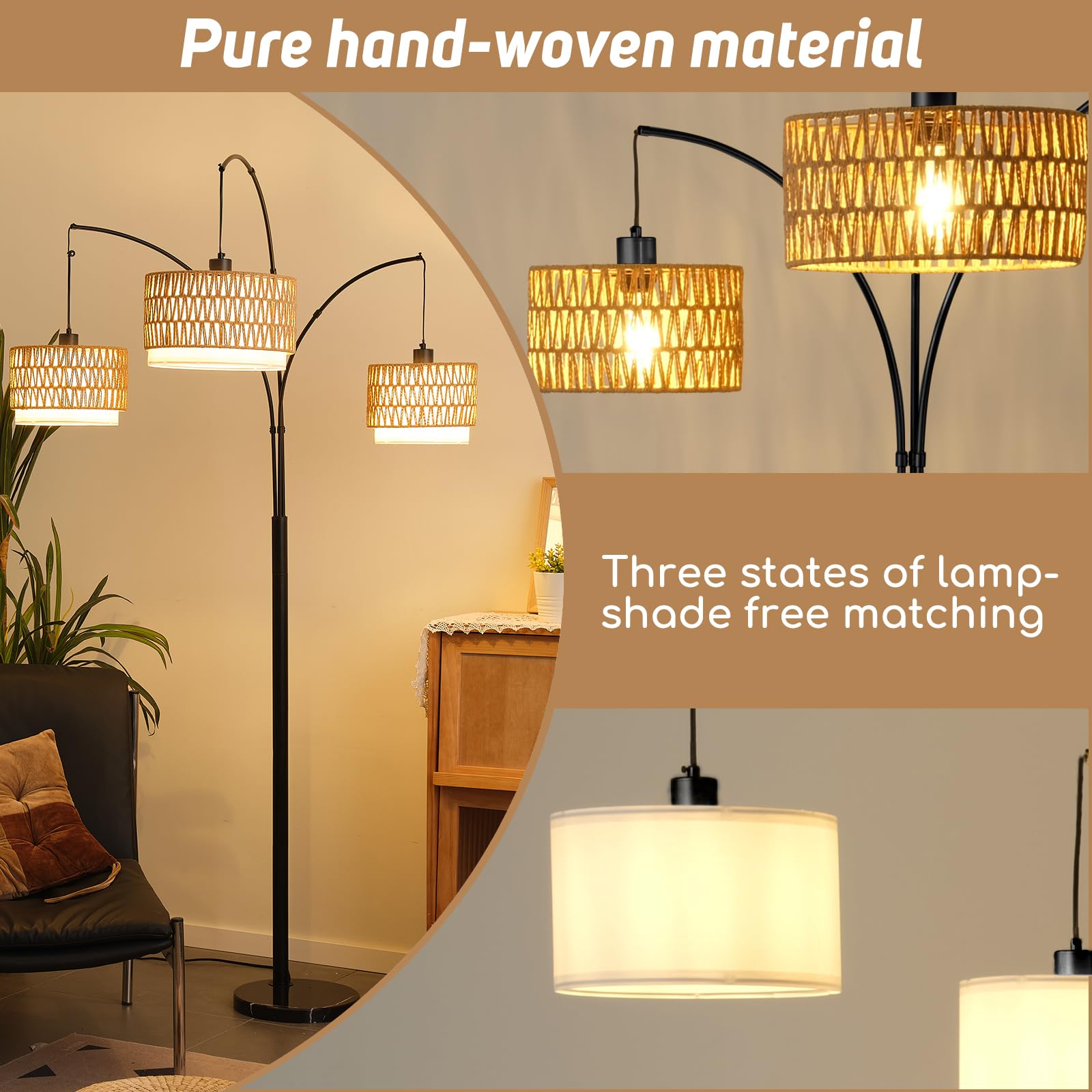 GHCKER rotary switch allows quick brightness adjustments for different moods.