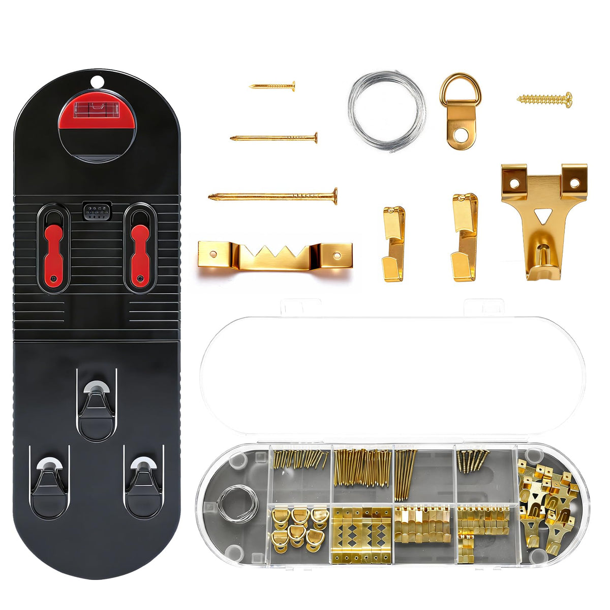 Ghgiyrf all-in-one hanging kit level for precise alignment and quick frame mounting.