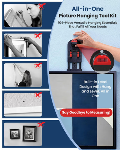 Ghgiyrf picture hangers and hardware array enable versatile frame mounting.