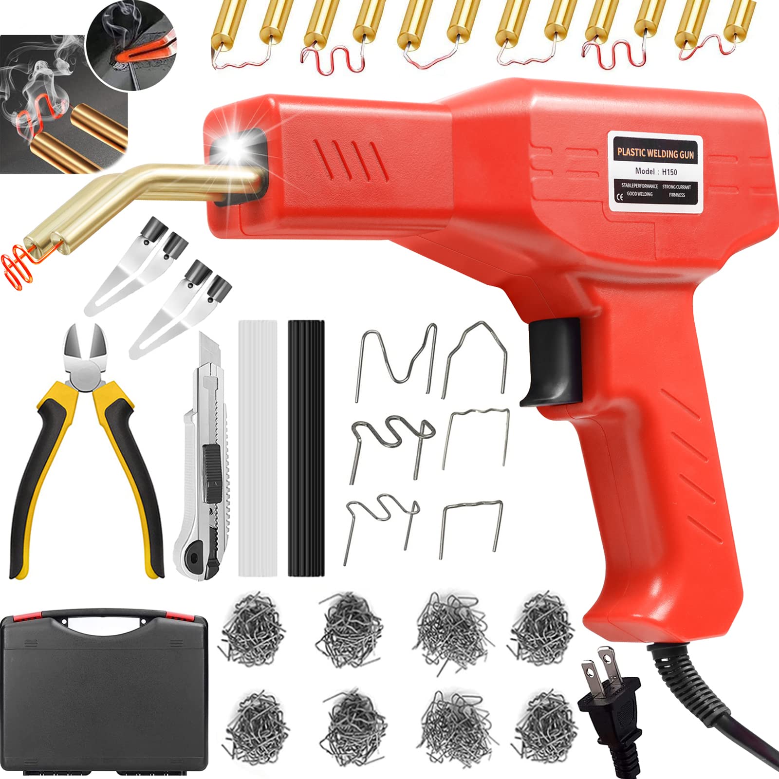 Ghguole 150W plastic welder gun front view for precise bumper repairs