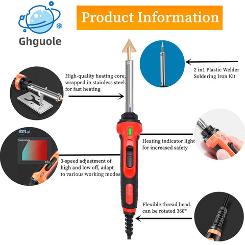 Ghguole 56pcs plastic rods set ideal for ABS/PP/PE repairs.