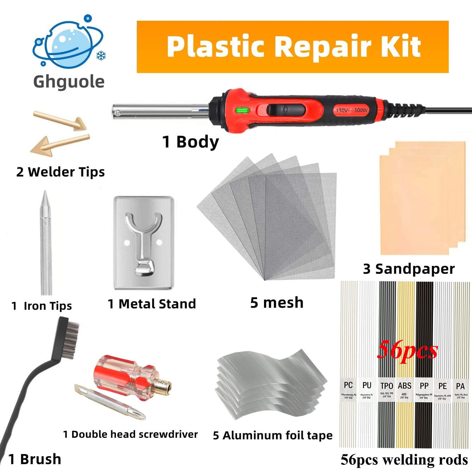 Ghguole two-in-one tip swap system showing versatile plastic welding options.