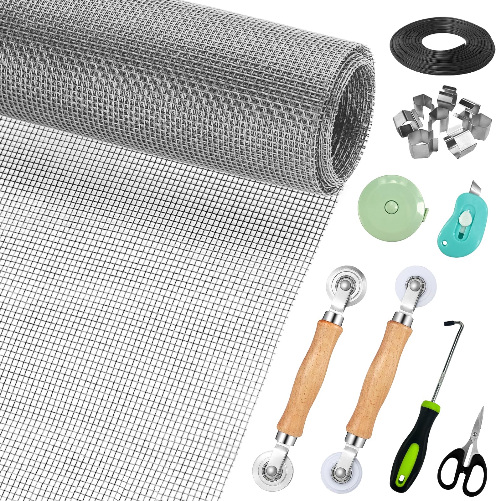Ghguole window screen repair kit assembly demonstrates ready-to-use setup for DIY fixes.