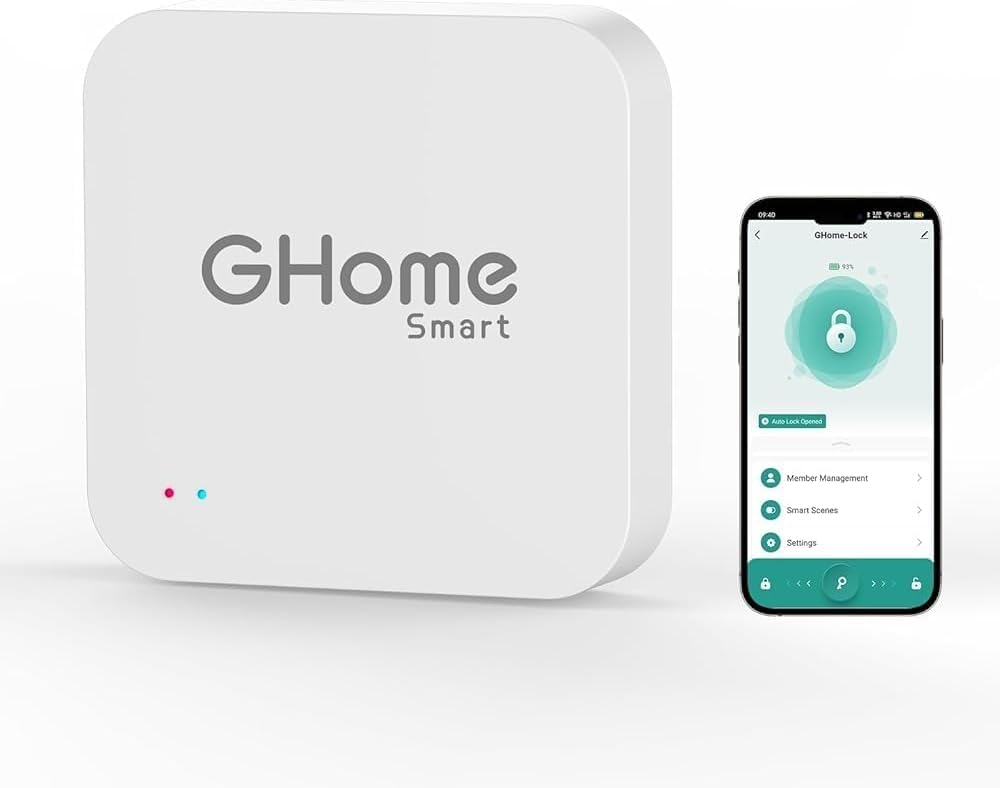 GHome G2 gateway front view showing compact form and 2.4GHz support.